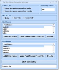 Random Name Generator Software screenshot